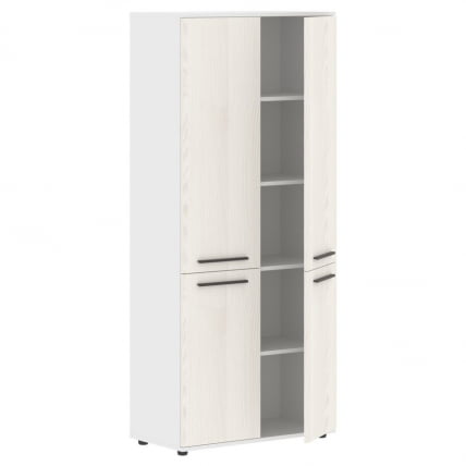 Шкаф с глухими средними и малыми дверьми ЕДИС ЕХCС 85.3 Ясень Траун Мокко Белый / EDIS EHCS_1