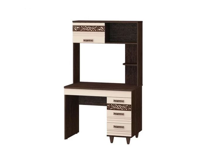 Стол компьютерный с надстройкой Катрин 92.26+92.27 Дуб венге Белый песок Браун вуд_0