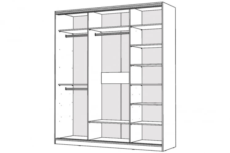 Шкаф-купе 2-х дверный Виктория 2000х584х2300, Белый 20ДЗЗЗДЗЗЗ-ШШПП-Б 310-1444_1