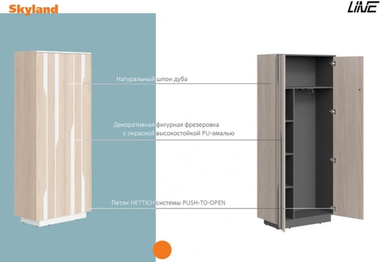 Шкаф высокий Line СФ-574204 Дуб серый Белый_2