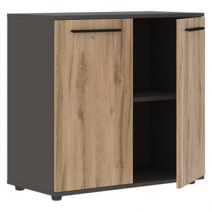 Шкаф с глухими малыми дверьми ЕДИС ЕЛCС 85.1 Дуб Денвер светлый Черный Мокко / EDIS ELCS_1