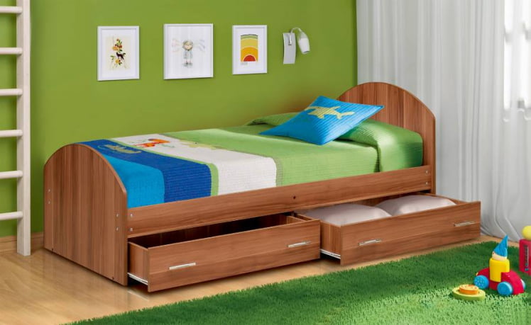 Кровать с ящиками на уголках №2 ЛДСП 900*1900 Ясень Анкор темный_0