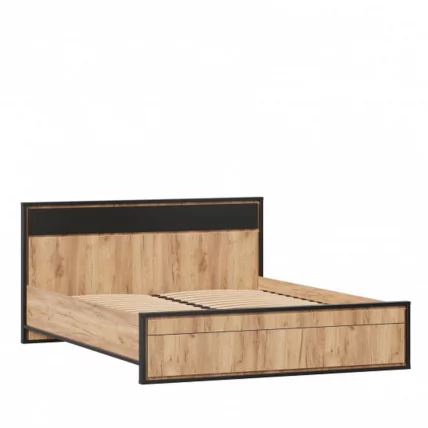 Кровать двуспальная 1600 с подъемным механизмом Техно ЛД 678.141.000.006 Дуб Золотой Черный_2