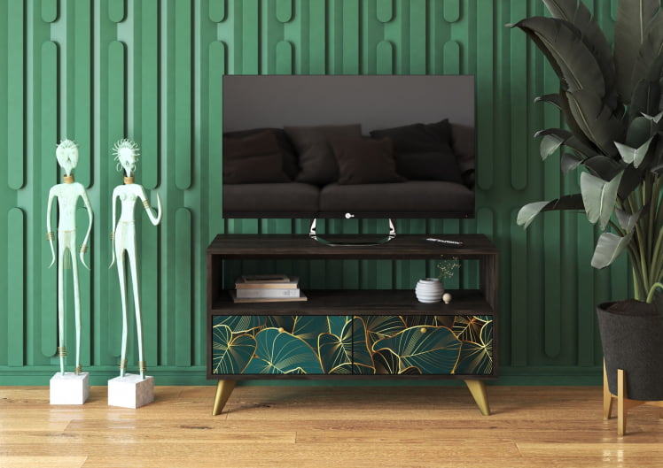 Тумба консольная ТМ-005 АРТ Угольный камень/TROPICAL_2