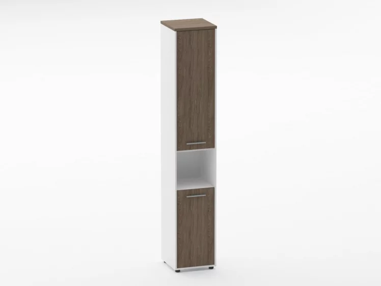 Шкаф 5 узкий закрытый, с нишей Deka 10.23.15Л Дуб Верцаска/Белый_0