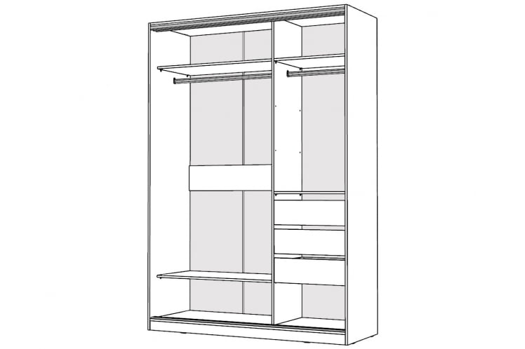 Шкаф-купе 2-х дверный Виктория 1400х584х2300, Белый 14ДЗДЗ-ШЯ-Б 310-213_1