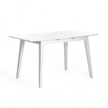 Стол обеденный раскладной Retro дерево гевея, МДФ, 110+30 x 75 x 75см, Белый (White)_7