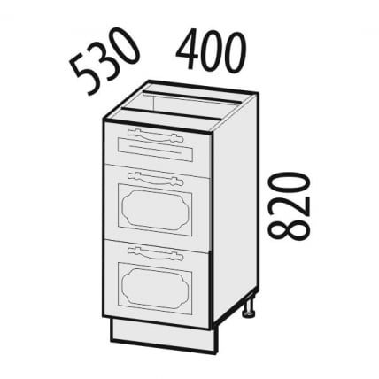 Стол с 3 ящиками (метабоксы) Милана 23.59 Сосна Астрид/Ваниль_1