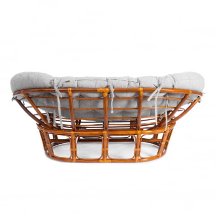 Диван MAMASAN/МАМАСАН 23/02 W /с подушкой/ 169х102х80 см, Cognac (коньяк), матрац 182х119 см, ткань серо-бежевая 3М 16/2_3