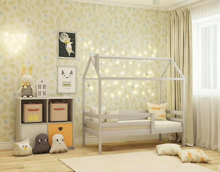 Кровать-домик RooRoom кд-3С Серый_0