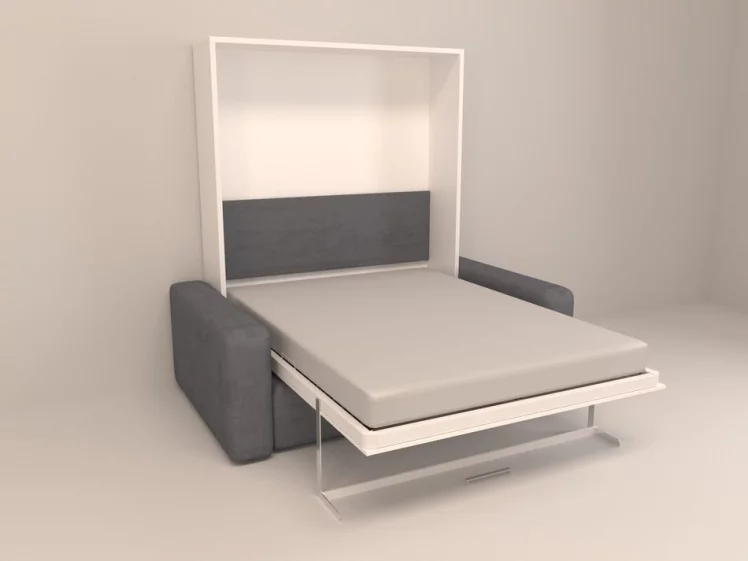 Диван-кровать трансформер Смарт 1 с пуфом К 1400 Белая шагрень_3