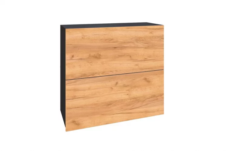 Шкаф кухонный 800 горизонтальный с 2 складными дверями Шервуд ЛД 281.980.000.048 Черный Дуб золотой_0