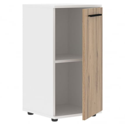 Шкаф колонка с глухой малой дверью ЕДИС ЕЛCС 42.1 Дуб Денвер светлый Черный Белый / EDIS ELCS_1