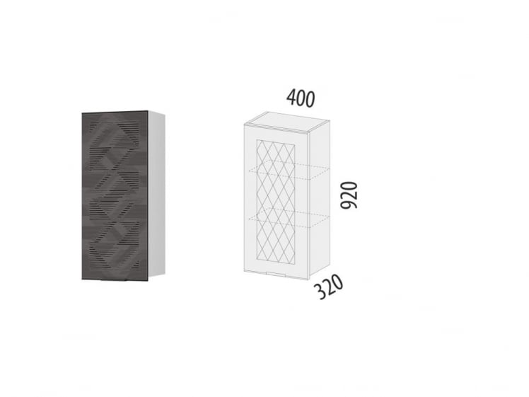 Шкаф кухонный с решеткой (лев/прав) Бостон 104.23_3