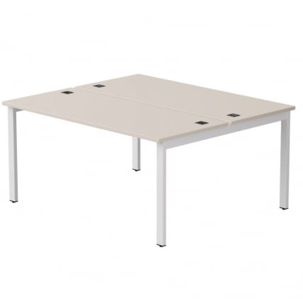 Бенч-система на 2 места на металлокаркасе, опоры 45 гр Everprof EVO 254S017 Кашемир Белый_0