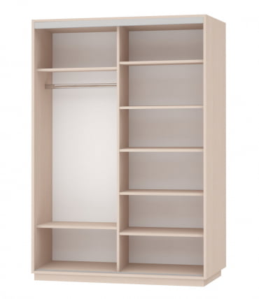 Шкаф-купе двухдверный Экспресс Дуо Комби 1600х2200h Дуб молочный_1