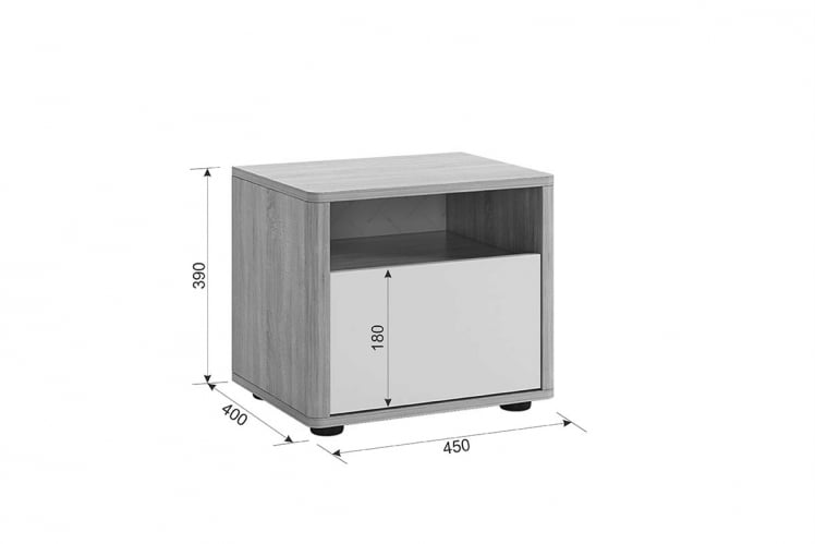 Тумба прикроватная Зара SMZ-04 дуб сонома/белый_3