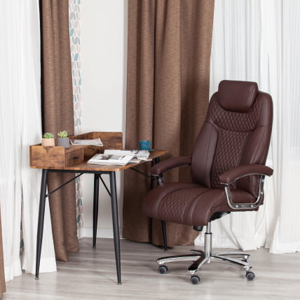 Кресло офисное Trust (max) кож/зам, коричневый/коричневый стеганный/коричневый, 36-36/36-36/6/36-36/06_16
