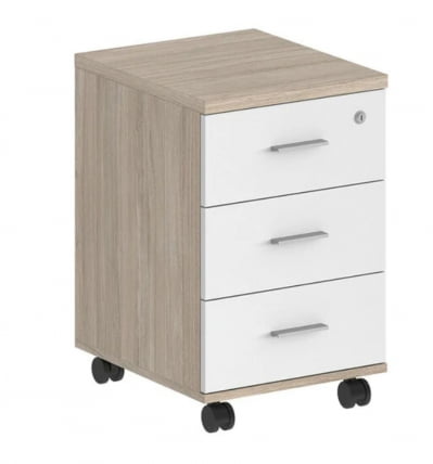 Тумба мобильная с тремя ящиками Sigma SG.612.OL.WH Дуб светлый Белый_0