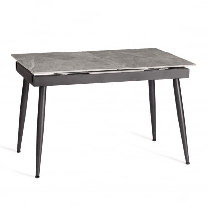 Стол обеденный Balmoral / Балморал столешница керамика (глянцевая) / опоры металл, серый/черный, (120+40)х80х75 см_0