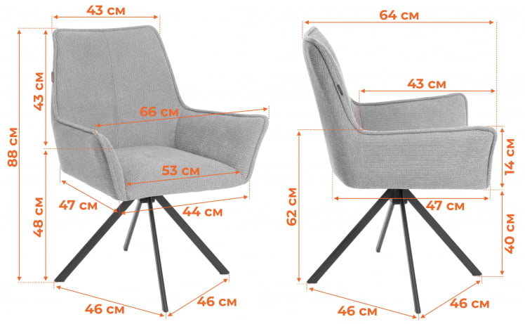 Кресло Murano/Мурано опора 360, велюр/букле (HYP), светло-серый_16