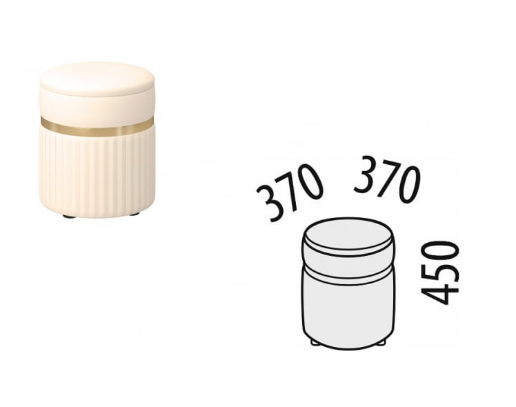 Пуф Монако 903.90 Даллас Айвори_1