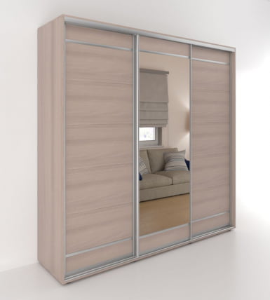 Шкаф-купе 3-х дверный Акцент-Лайт Д3 1800х600 Ясень шимо светлый_0