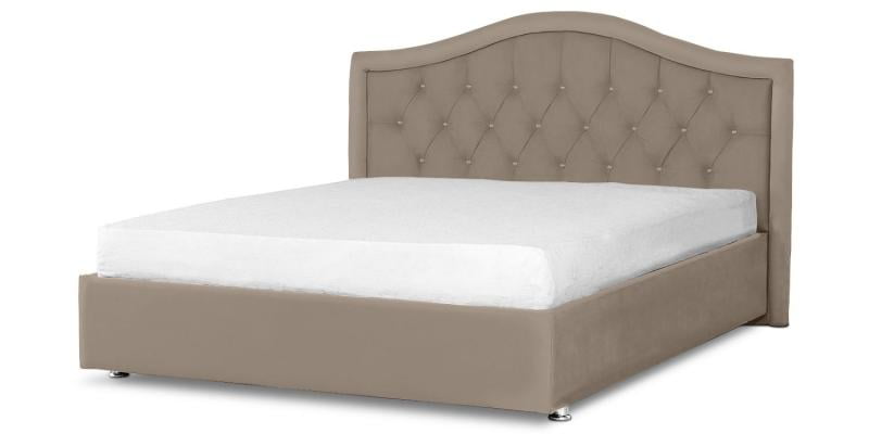 Мягкая интерьерная кровать "Калининград" с подъемным механизмом Материал фасада: Велюр; Спальное место: 800х2000 мм; Цвет фасада: Серый; Цвет корпуса: Серый _0