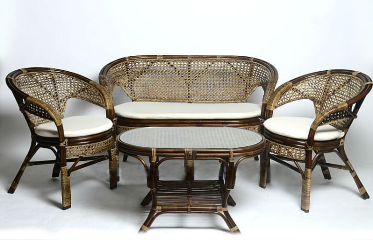 Комплект Пеланги с 2х местным диваном, подушки на молнии Pelangi 02/15-5 орех матовый_0