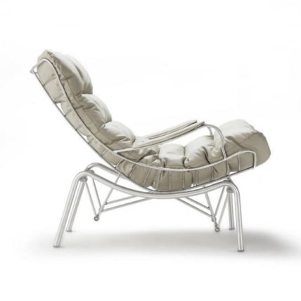 Кресло-качалка Liam с пуфом, серое_1