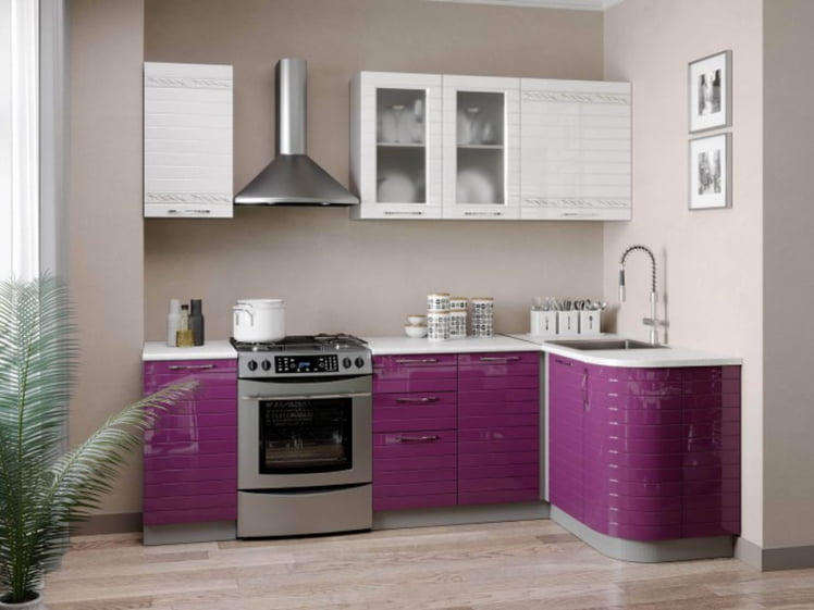 Тумба кухонная окончание 316 радиусная Анастасия ЛД 018.332.000 Ежевика_1