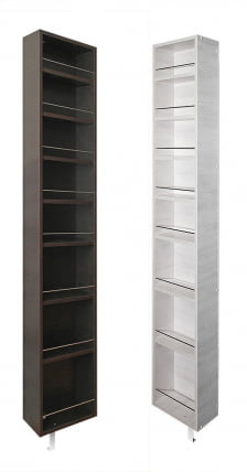 Поворотный шкаф в белом глянцевом стекле Лупо Шелф (левый) Беленый дуб_2