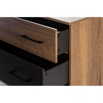Комод Лофт с 3 ящиками Дуб табак/Графит / Loft_3