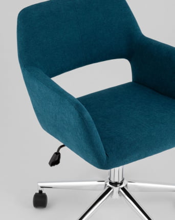 Стул офисный ROSS рогожка синий_6