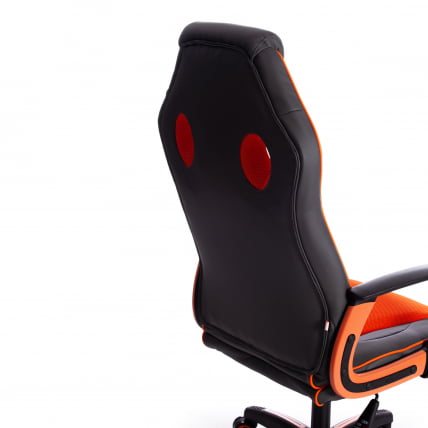 Кресло RACER кож/зам/ткань, металлик/оранжевый, 36/07_12