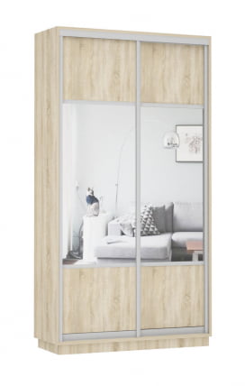 Шкаф-купе двухдверный Экспресс Дуо Комби 1200х2200h Дуб сонома_0