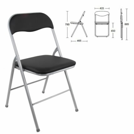 Стул складной BRABIX Golf CF-007 серебристый каркас Черный_0
