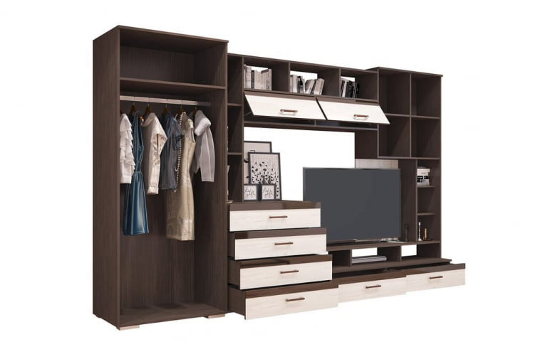 Гостиная Коста Венге Белый глянец_1