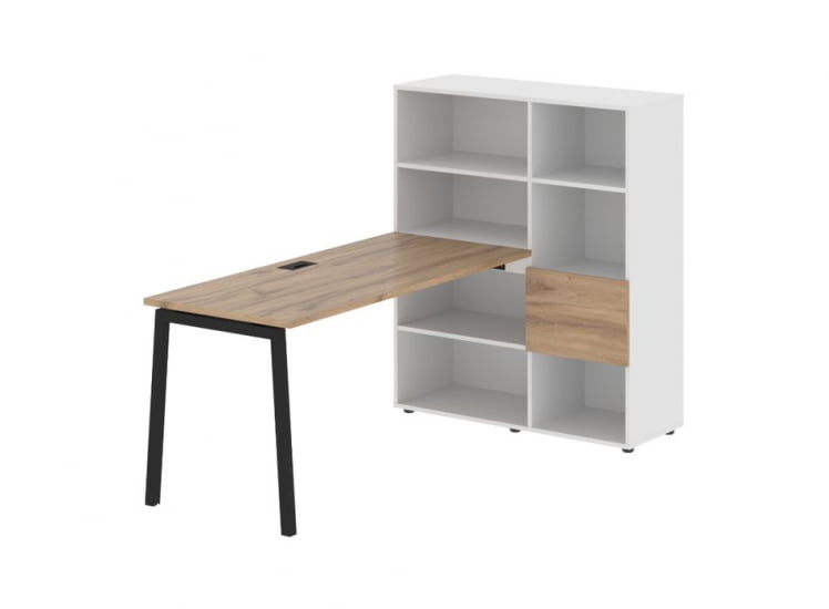 Рабочая станция EDIS ELRST 1115 Дуб Денвер светлый Черный Белый_0