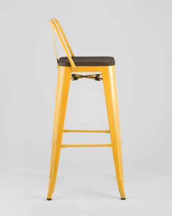 Стул барный Tolix Wood 75.5  со спинкой Желтый_3