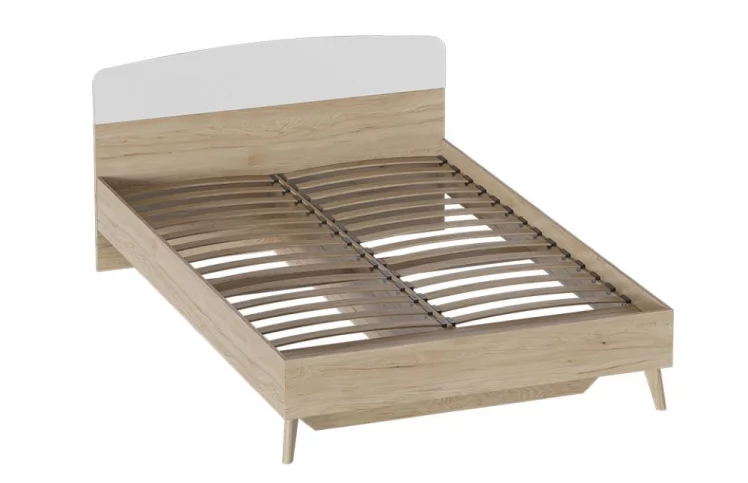 Кровать Калгари 140 см Дуб натуральный светлый-белый матовый_1
