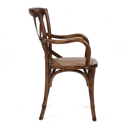 Стул с подлокотниками CROSS (mod.CB2008) дерево береза, 91х55х52см, Темный Орех (№5)_2