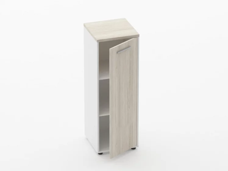 Шкаф 2 узкий закрытый Deka 10.12.13Пр Дуб Сантана светлый/Белый_1