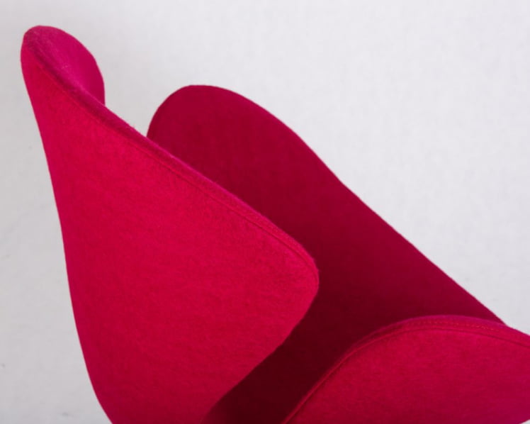 Кресло дизайнерское DOBRIN SWAN (бордо ткань AF5, золотое основание)_7