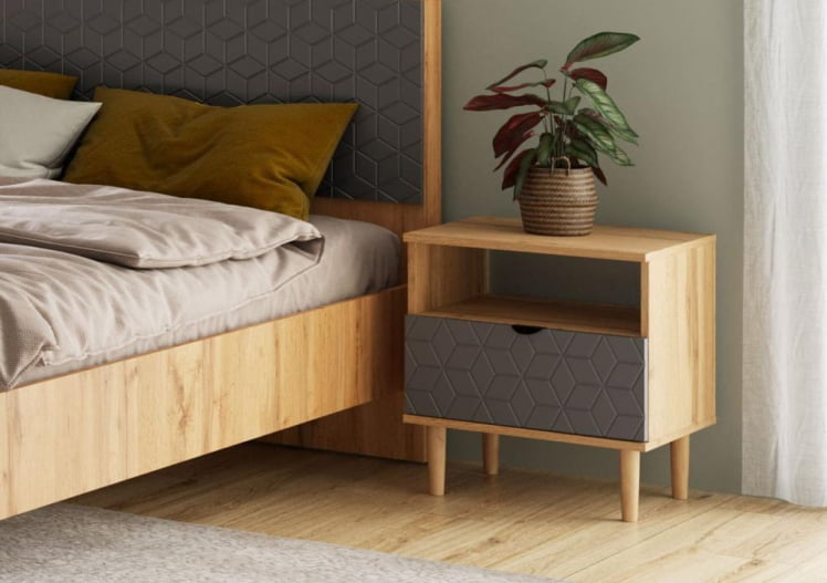 Тумба Денвер 1 ящ Дуб вотан/Графит Р-810_1