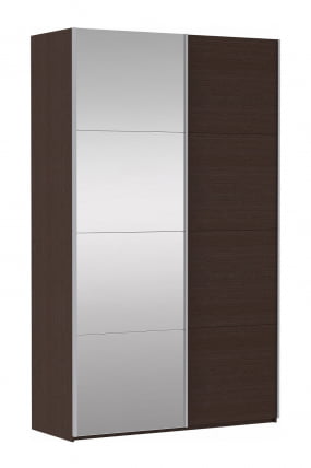 Шкаф-купе двухдверный Прайм 1400 ДСП/Зеркало Венге_0