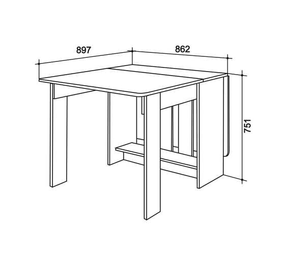 Стол-книжка ПВХ Дуб Млечный_2