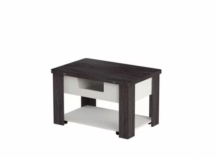 Стол-трансформер раскладной Стэп-4 Ясень черный Бодега белый_0