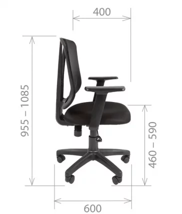 Кресло офисное CHAIRMAN 626 Черный Синяя сетка_4