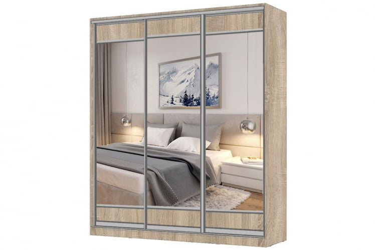 Шкаф-купе 3-х дверный Виктория 2000х584х2300, Дуб сонома светлый 20ДЛЗЛДЛЗЛДЛЗЛ-ЯЯПП-Дсс 310-3354_0